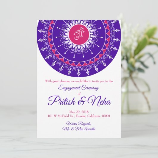 Carte d'invitation Rangoli (Debout devant)