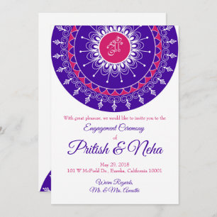 Carte d'invitation Rangoli