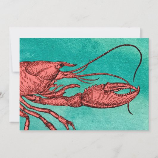 Carte d'invitation Red Lobster Clambake Image vint (Devant)