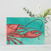 Carte d'invitation Red Lobster Clambake Image vint (Debout devant)