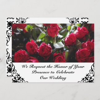 Carte d'invitation Red Roses 5" X 7"