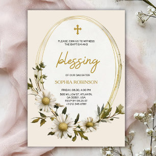 Carte d'invitation religieuse avec motif floral