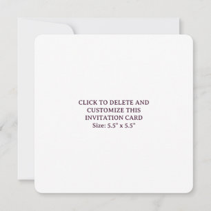 Carte d'invitation ronde personnalisée blanche 5,5