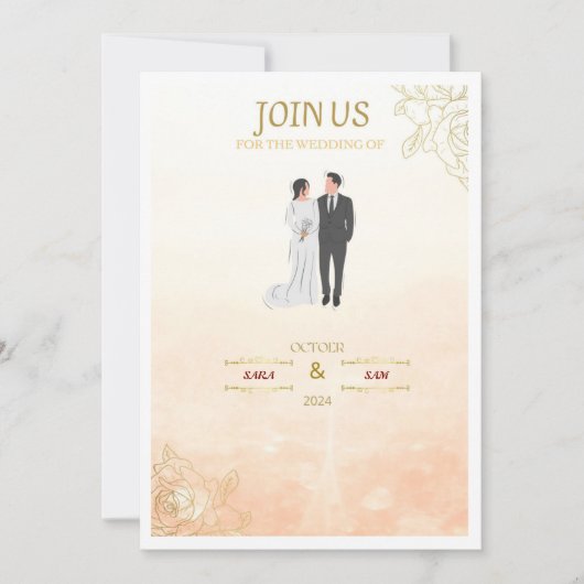 CARTE D'INVITATION ROSE (Devant)