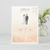 CARTE D'INVITATION ROSE (Debout devant)