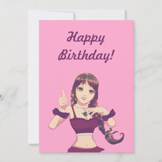 Carte d'invitation rose pour l'anniversaire d'une (Devant)