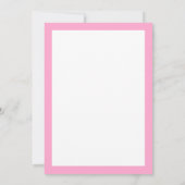 Carte d'invitation rose pour l'anniversaire d'une (Dos)