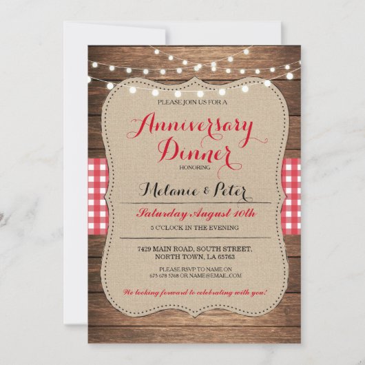 Carte d'invitation rouge pour anniversaire de mari (Devant)