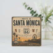 Carte d'invitation Route 66 de Santa Monica (Debout devant)