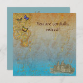 Carte d'invitation royale du château médiéval (Devant / Derrière)