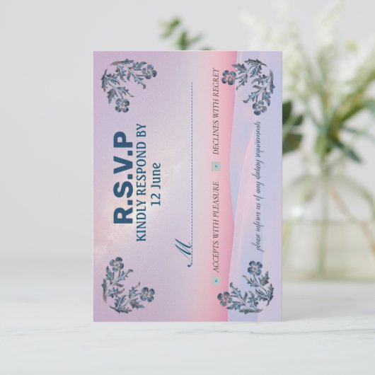 carte d'invitation RSVP dans les plus belles coule (Debout devant)