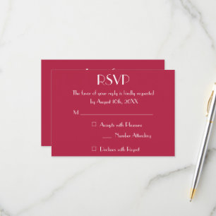 Carte d'invitation RSVP de mariage magenta moderne
