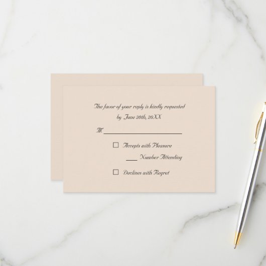 Carte d'invitation RSVP élégante et rustique pour (Devant/Arrière en situation)