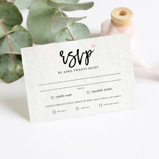 Carte d'invitation RSVP minimaliste simple et mode