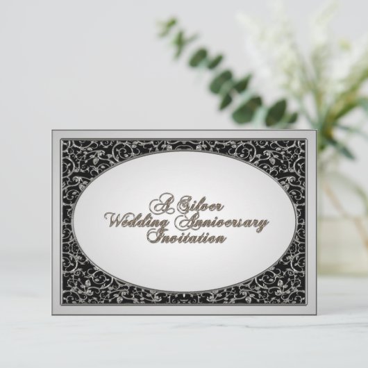 Carte d'invitation RSVP pour les 25 ans de mariage (Debout devant)
