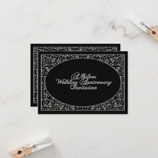 Carte d'invitation RSVP pour les 25 ans de mariage (Devant/Arrière en situation)