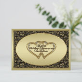 Carte d'invitation RSVP pour les 50 ans de mariage (Debout devant)