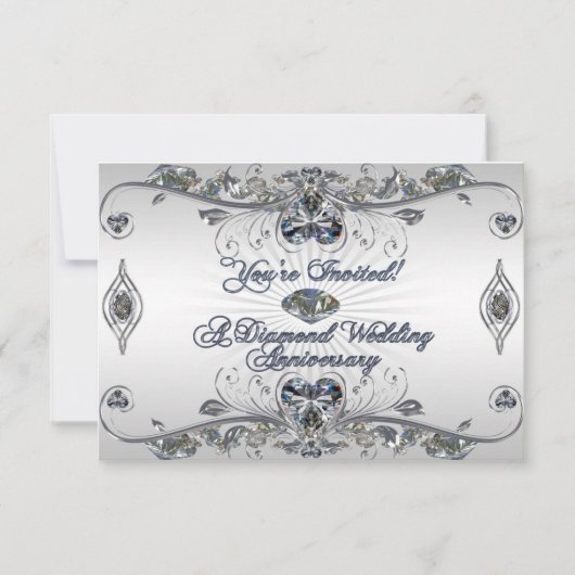 Carte d'invitation RSVP pour les 60 ans de mariage (Devant)