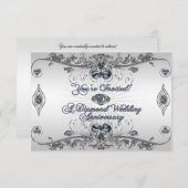 Carte d'invitation RSVP pour les 60 ans de mariage (Devant / Derrière)