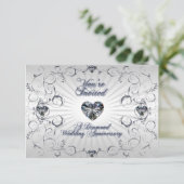 Carte d'invitation RSVP pour les 60 ans de mariage (Debout devant)