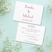 Carte d'invitation RSVP pour mariage élégant et mo