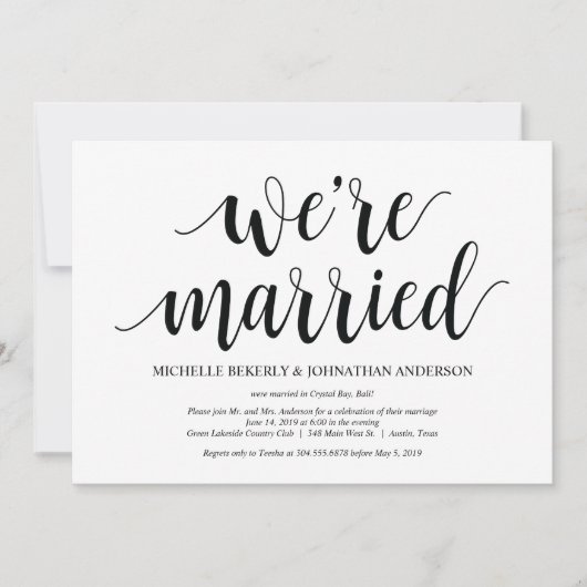 Carte d'invitation Rustic Elopement (Devant)