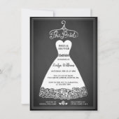 Carte d'invitation Rustique Chalkboard Bridal Douc (Devant)