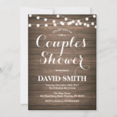 Carte d'invitation Rustique Couples Douche (Devant)
