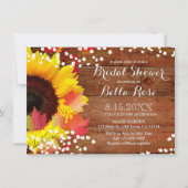 Carte d'invitation Rustique Sunflower Bridal (Devant)