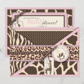 Carte d'invitation Safari Girl 2 (Devant / Derrière)