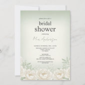 Carte d'invitation Sage Green Peony (Devant)