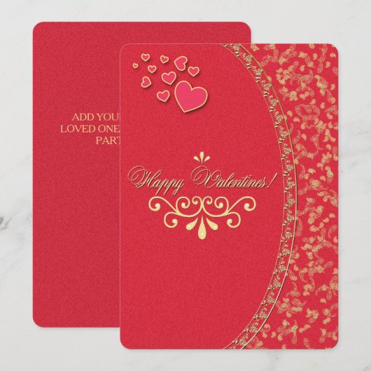 Carte d'invitation Saint-Valentin (Devant / Derrière)