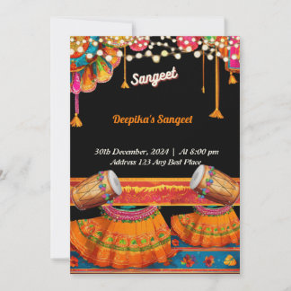 Carte d'invitation Sangeet 