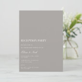 Carte d'invitation Script blanc et gris à la récep (Debout devant)