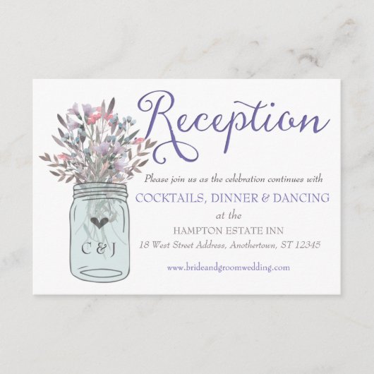 Carte d'invitation Secret Garden Mason Jar couleur (Devant)