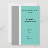 CARTE D'INVITATION SIMPLE AQUA NOIR BLANC ENTERREM (Devant)