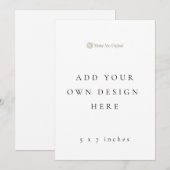 Carte d'invitation simple face 5 x 7 pouces au for (Devant / Derrière)
