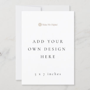 Carte d'invitation simple face 5 x 7 pouces en for
