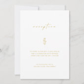 Carte d'invitation simple mariage or blanc (Devant)