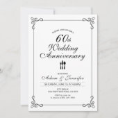 Carte d'invitation simple pour le 60e anniversaire (Devant)