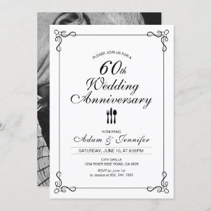 Carte d'invitation simple pour le 60e anniversaire