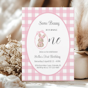 Carte d'invitation Some Bunny pour 1er anniversair