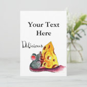 Carte d'invitation Souris Mignonne (Debout devant)