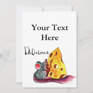 Carte d'invitation Souris Mignonne
