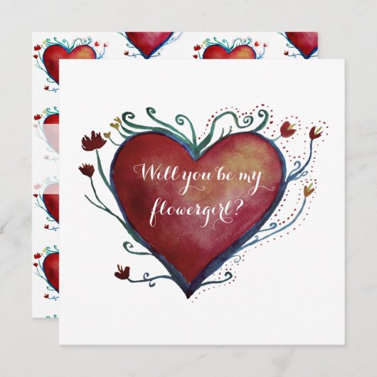 Carte d'invitation spéciale aux fleurs (Devant / Derrière)