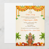 Carte d'invitation Sri Satyanarayan Bhagwan Puja (Devant / Derrière)
