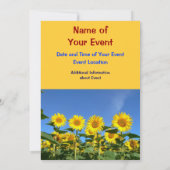 Carte d'invitation Sun Flower pour une fête d'été (Dos)