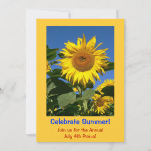 Carte d'invitation Sun Flower pour une fête d'été