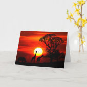 Carte d'invitation Sunset Africain, Carte postale (Fleur jaune)
