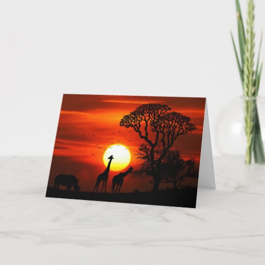 Carte d'invitation Sunset Africain, Carte postale (Devant)